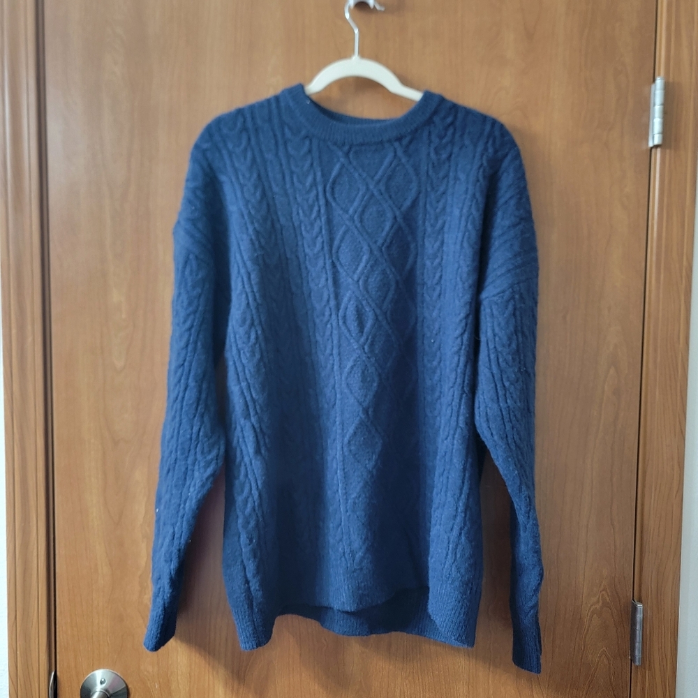 Aelfric Eden Navy Blue Fishermans Sweater Size XXL